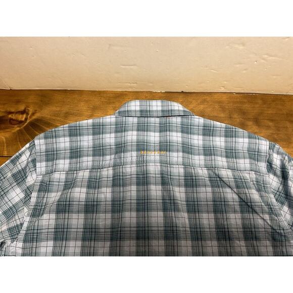 Ariat Rebar Button Down Shirt Women's L Plaid Blue Durastretch Roll Tab Sleeve - Picture 11 of 12